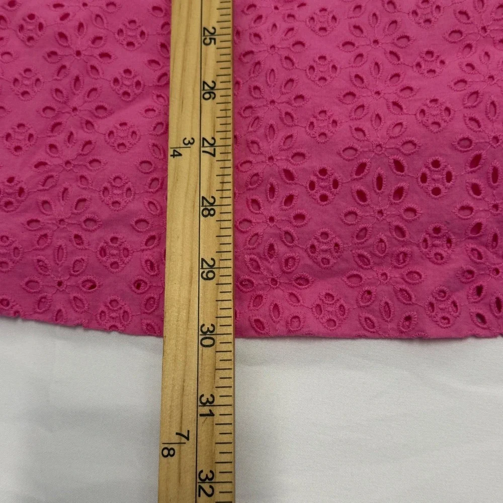 Polo Ralph Lauren Girls Pink Eyelet Lace Flutter Sleeve Dress Size 14 Cotton